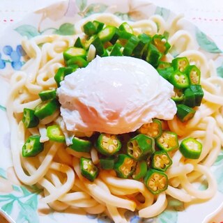 卵のせオクラすだちうどん